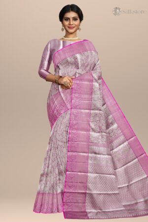 Lilac Whisper Kanjivaram Silk Saree