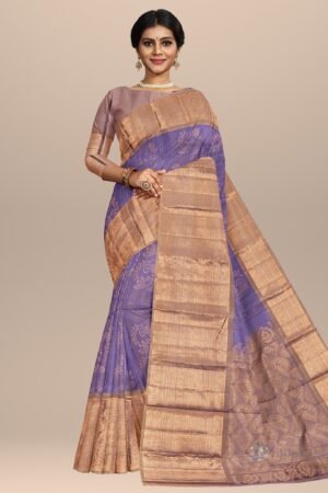 Glimmering Lavender Grace Handwoven Saree
