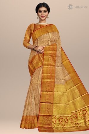 Timeless Golden Kanjivaram Silk Saree