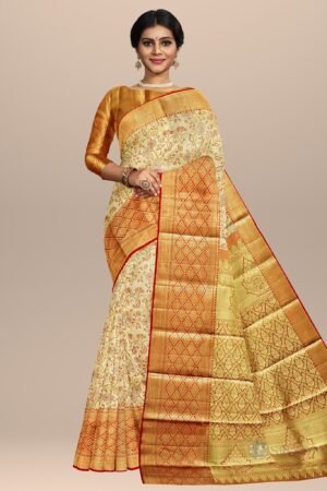 Elaegant Maroon Red Silk Saree with German Jari