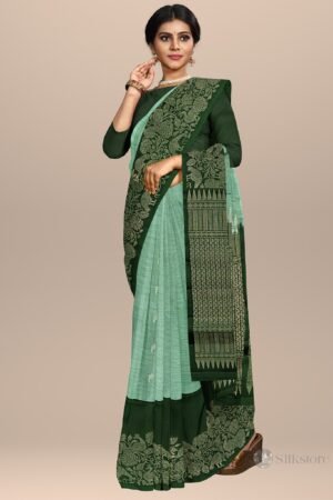 Jewel Tone: Forest Green Silk Saree