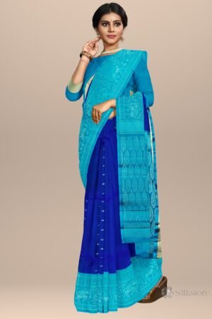 Ocean Blue Festive Silk Saree