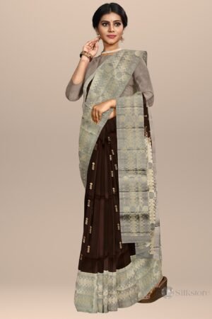 Brown Tones Kanchipuram Silk Saree