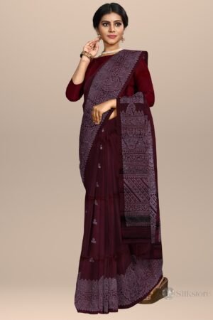 Timeless Threads with Silver Zari Work Silk Saree