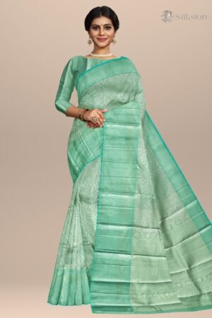 Mint Whisper – Pastel Green Kanjivaram Silk