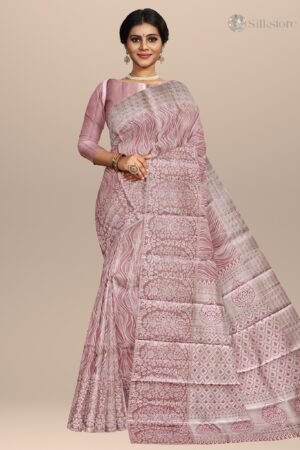 Rose Mist Royale kanjivaram Silk Saree